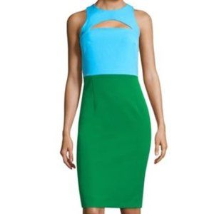 NWT Milly Luna Color Block Dress Blue and Green 6